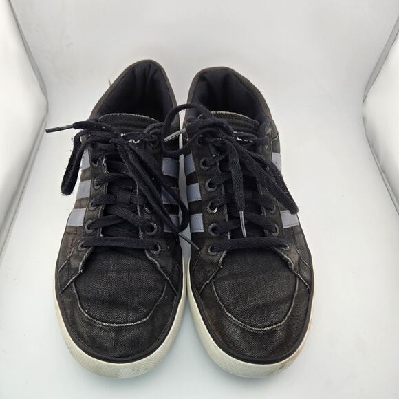 Adidas NEO Mens Size 10 Black Canvas Low Top Sneakers Skate Shoes F38133 11/13 - Picture 2 of 14